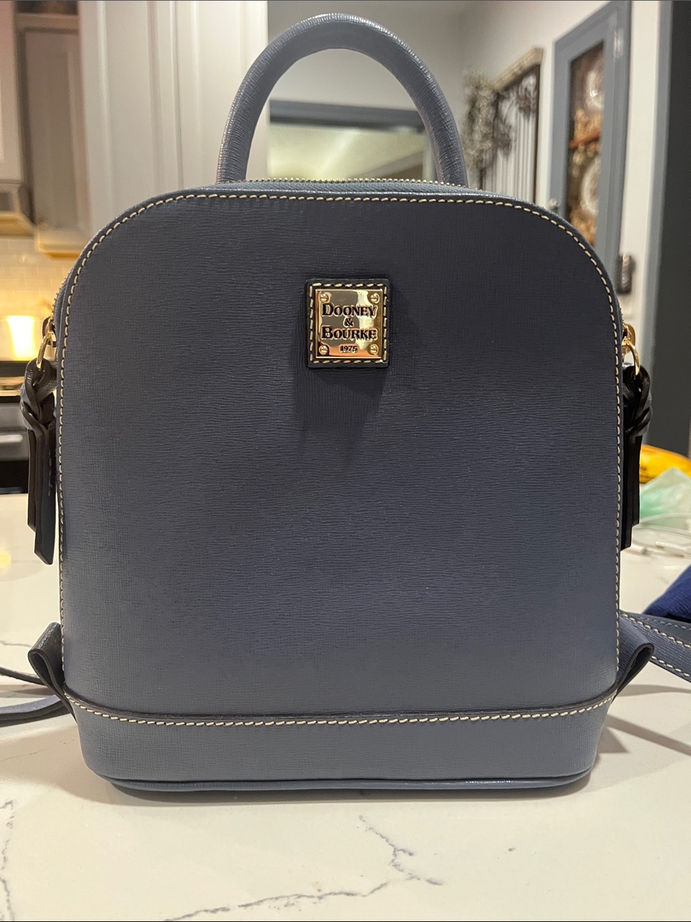 Dooney & Bourke Navy Blue Mini Backpack Satchel light blue
